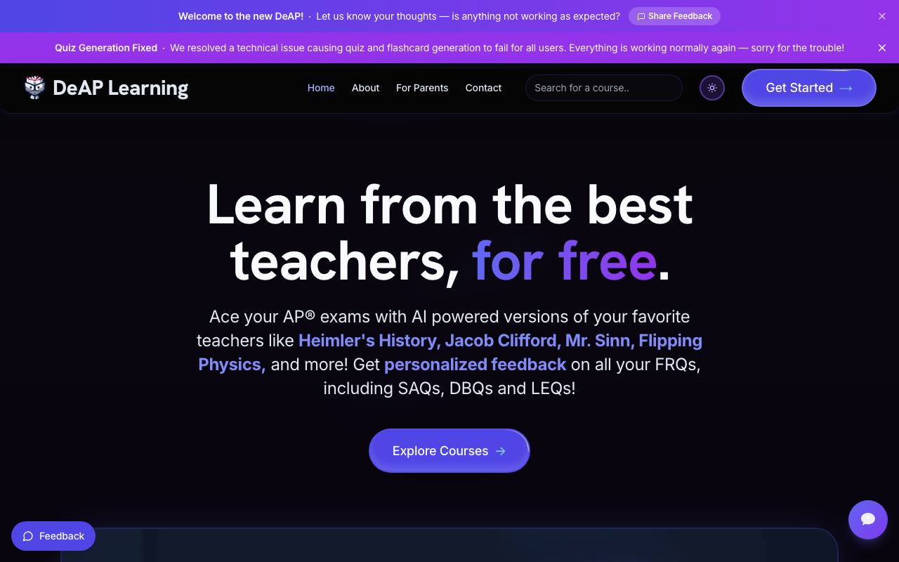 DeAP Learning Labs screenshot