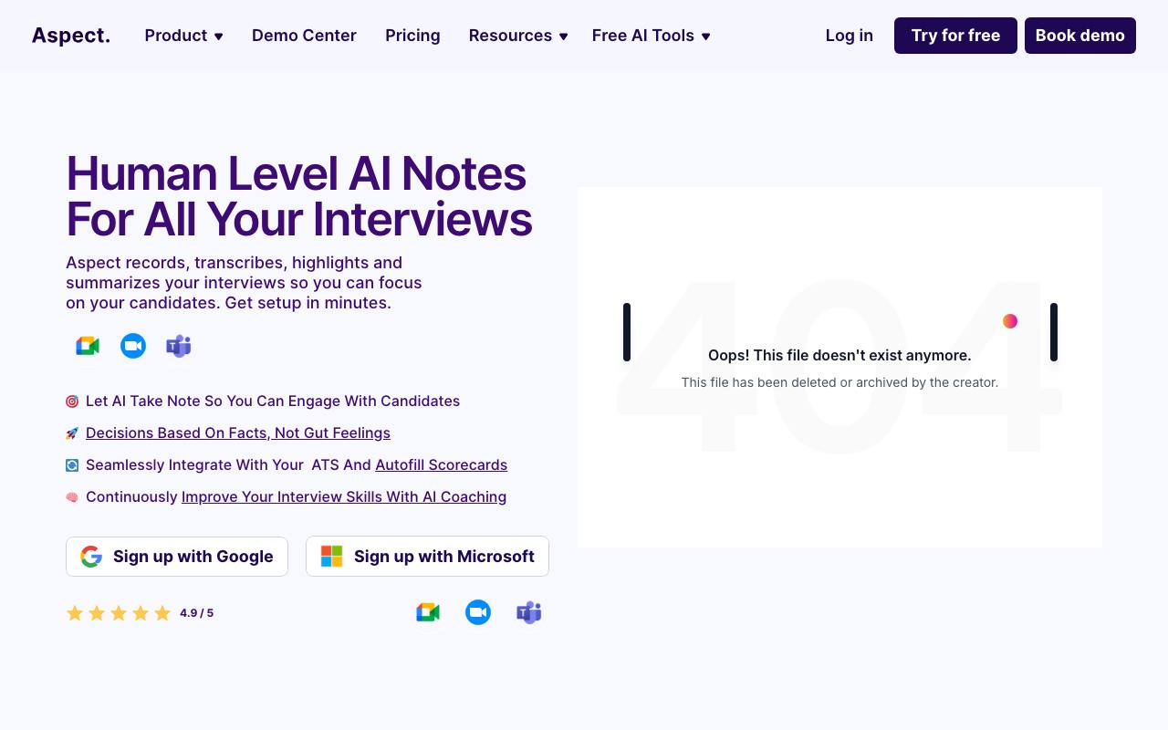 Aspect screenshot