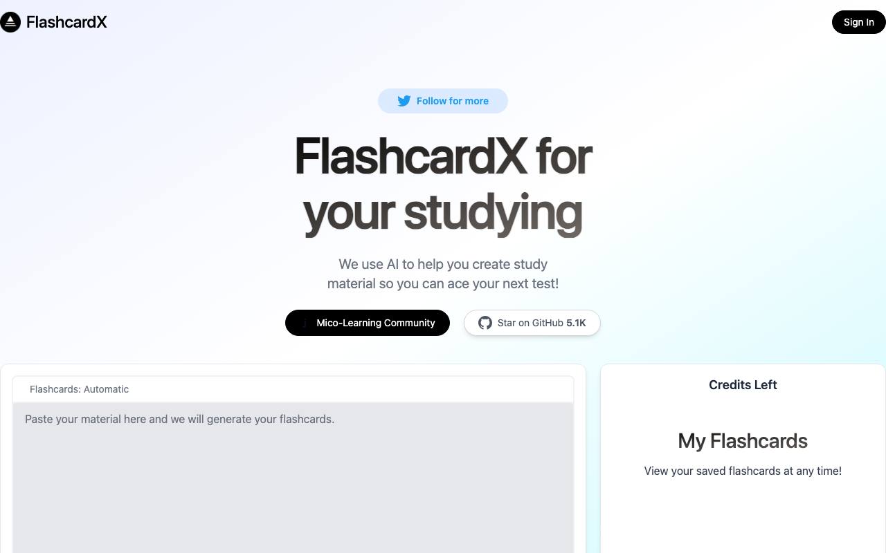FlashcardX screenshot