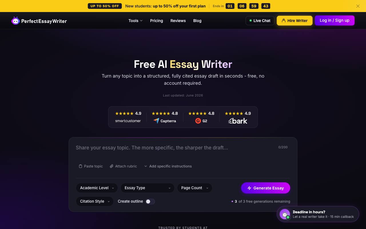 PerfectEssayWriter AI screenshot