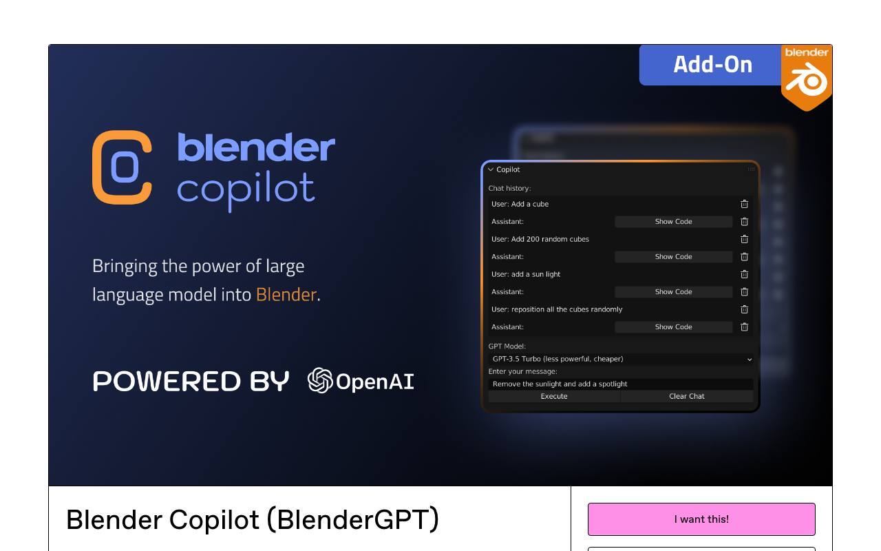 Blender Copilot screenshot