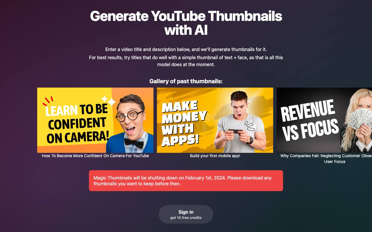 MagicThumbnails screenshot