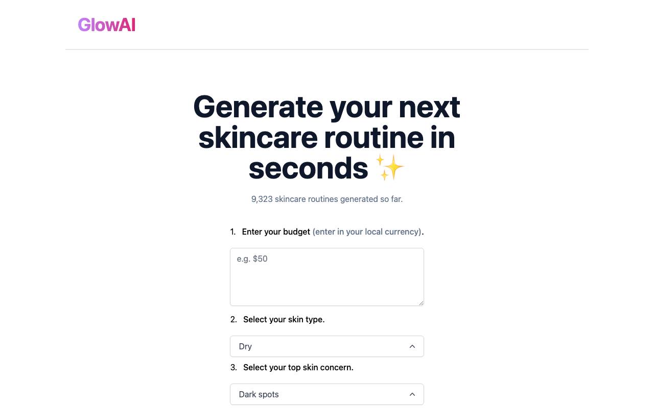 Glow AI screenshot