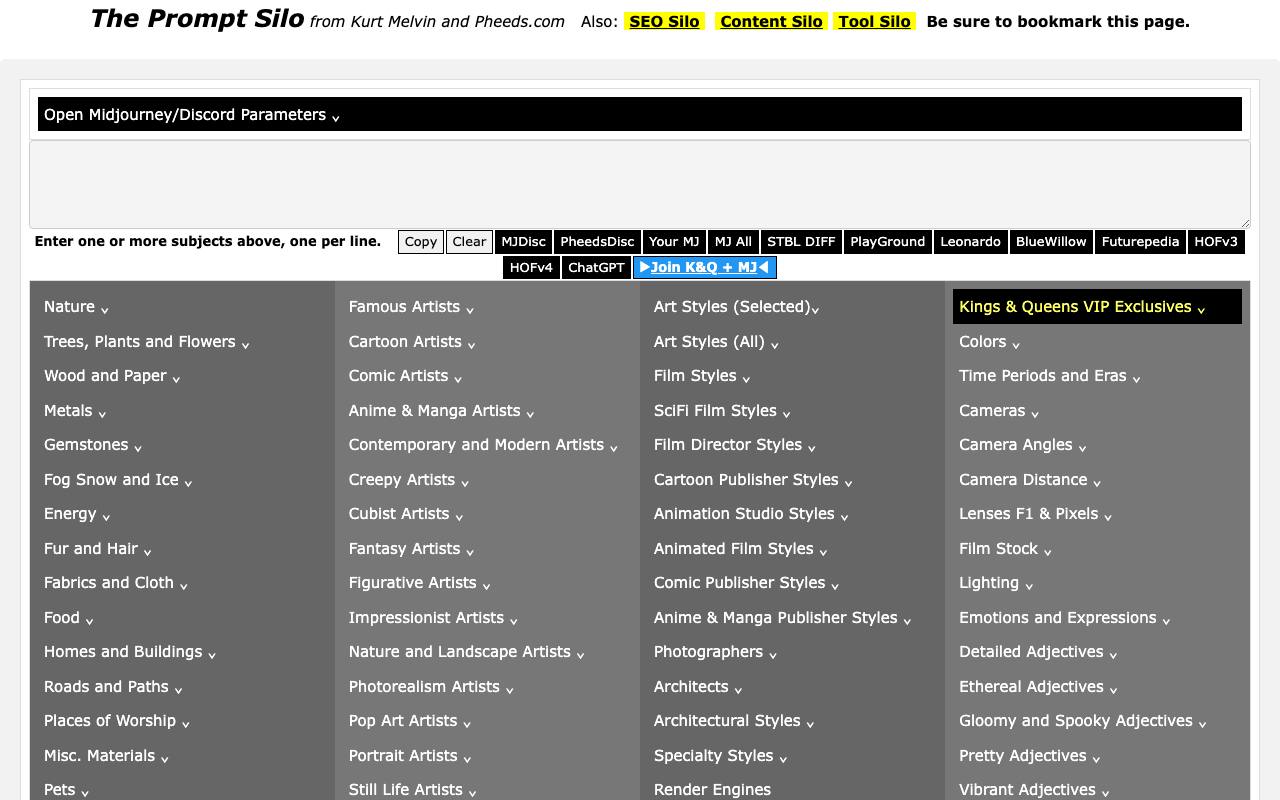 Pheeds Prompt Silo screenshot