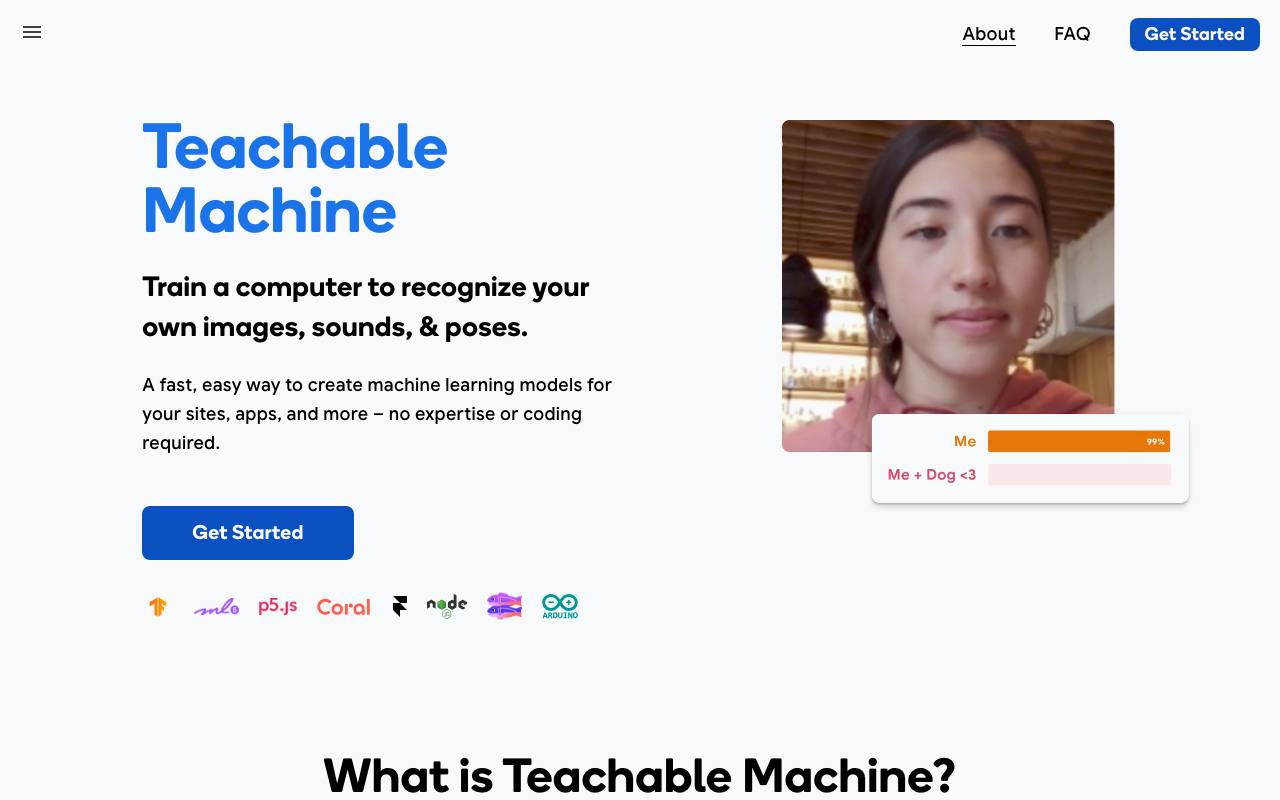 Teachable Machine screenshot