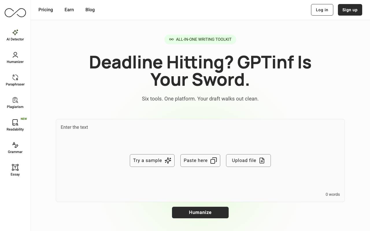 GPTinf screenshot