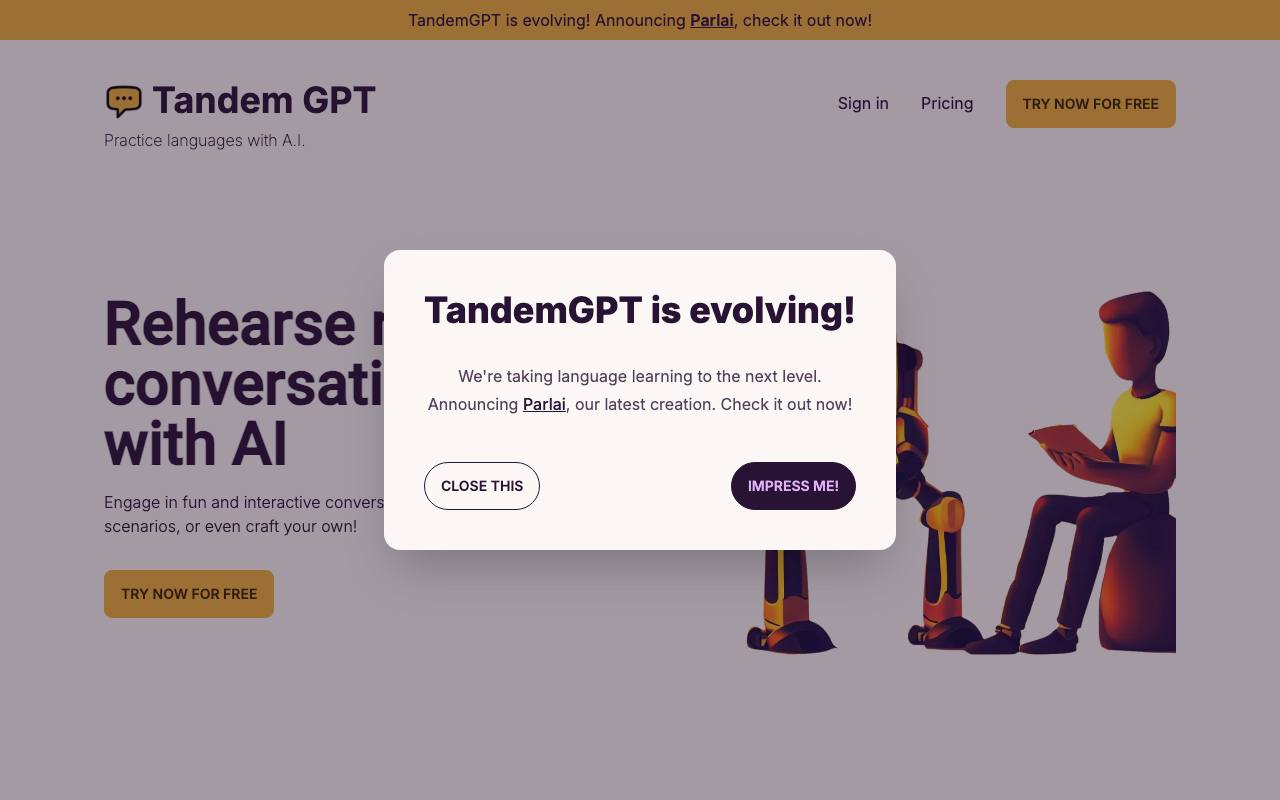 Tandem GPT screenshot