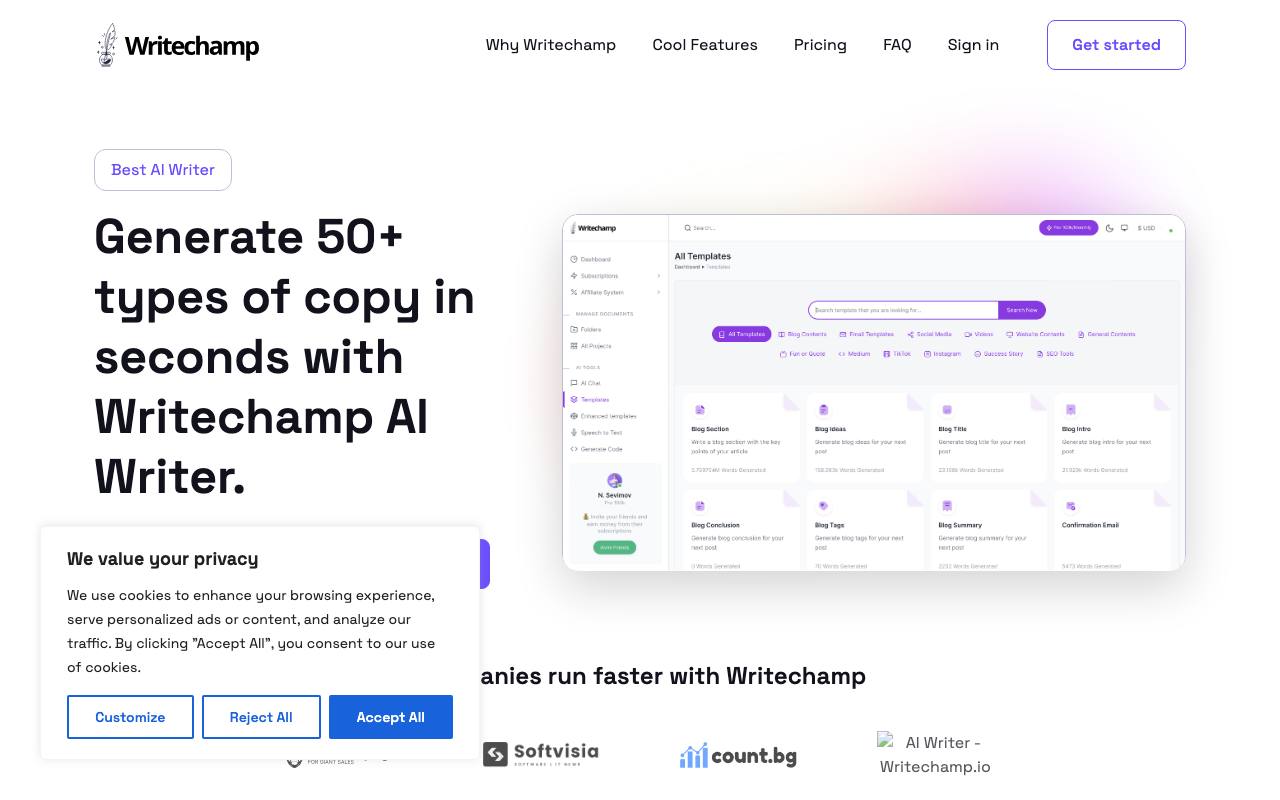 Writechamp screenshot
