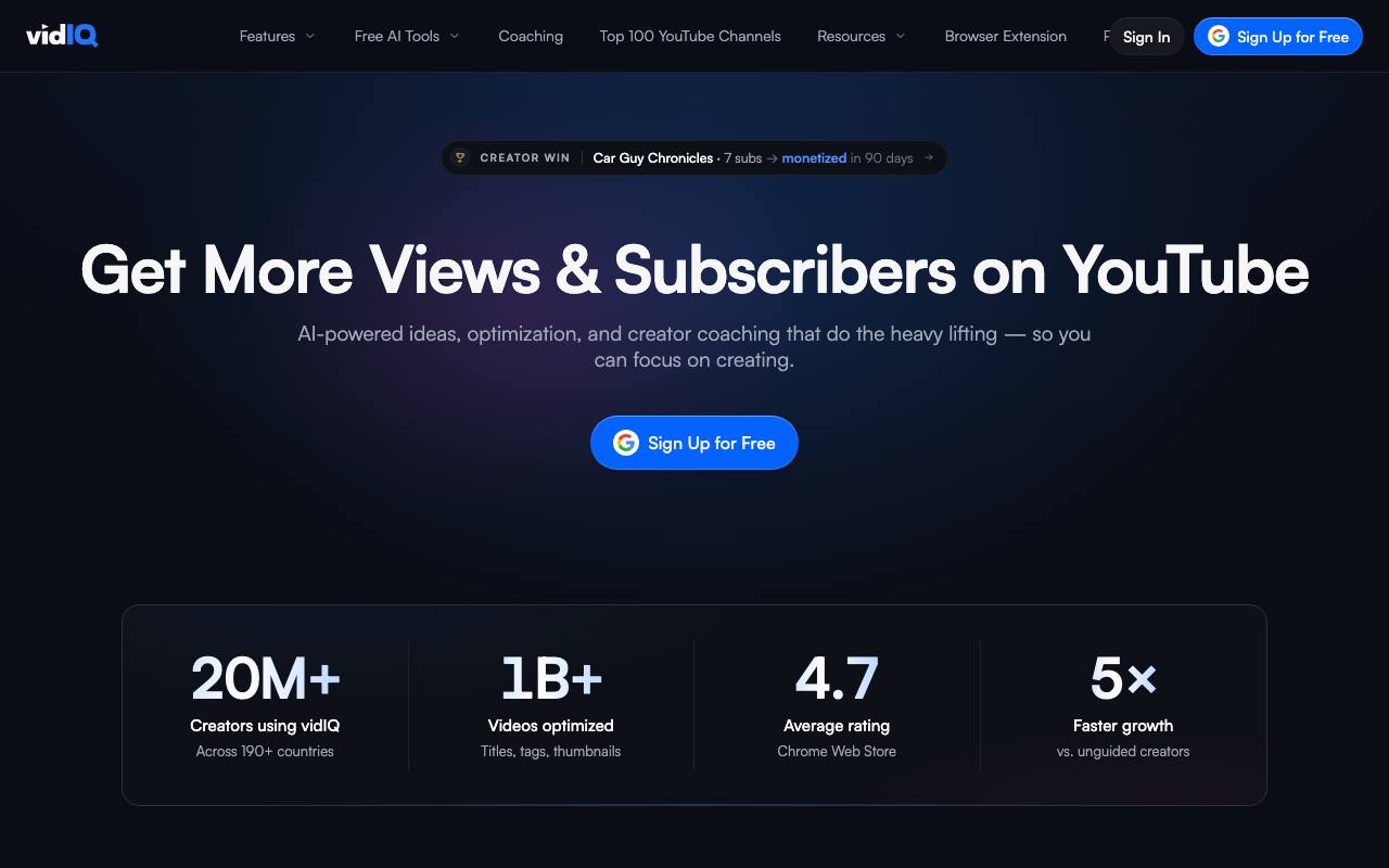 VidIq screenshot