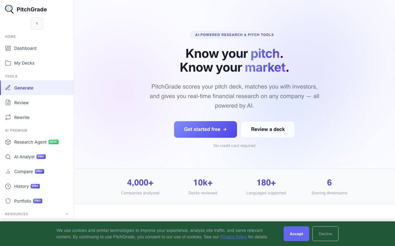 Pitchgrade screenshot