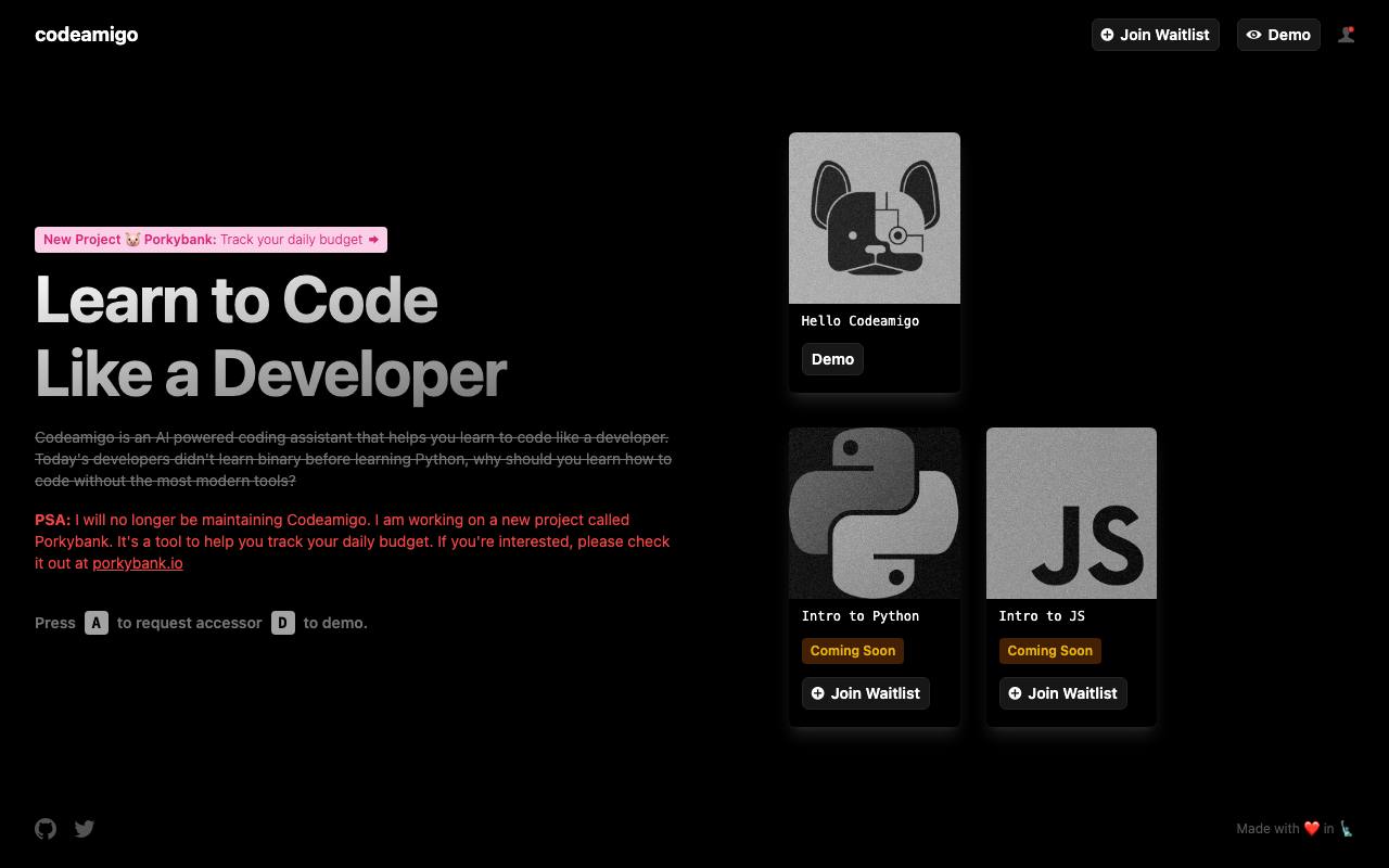 Codeamigo screenshot