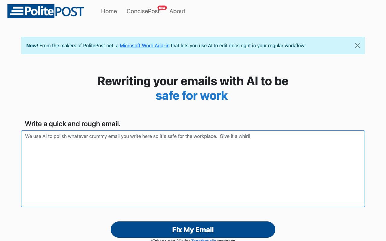 PolitePost screenshot