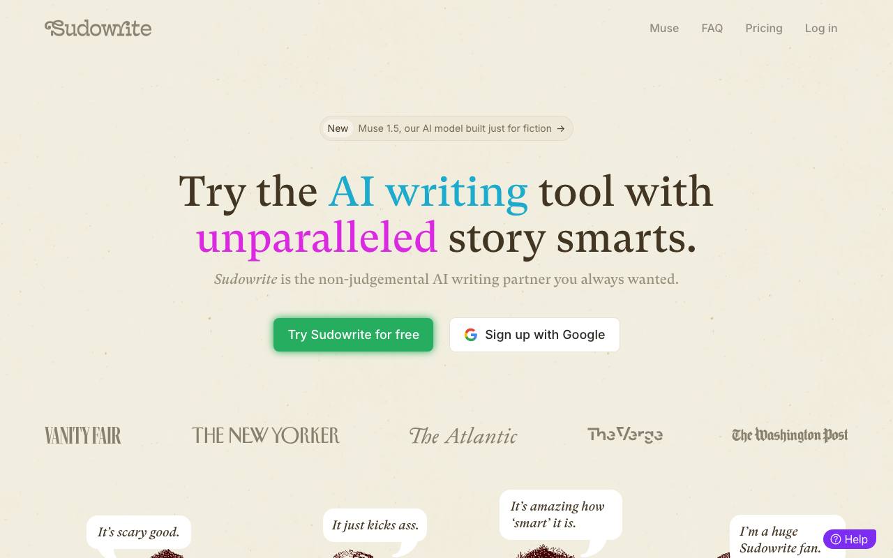 Sudowrite screenshot