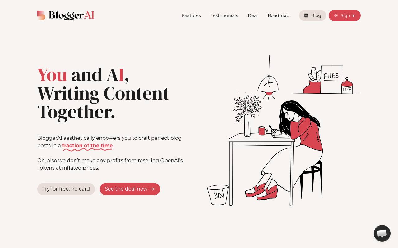 Blogger AI screenshot