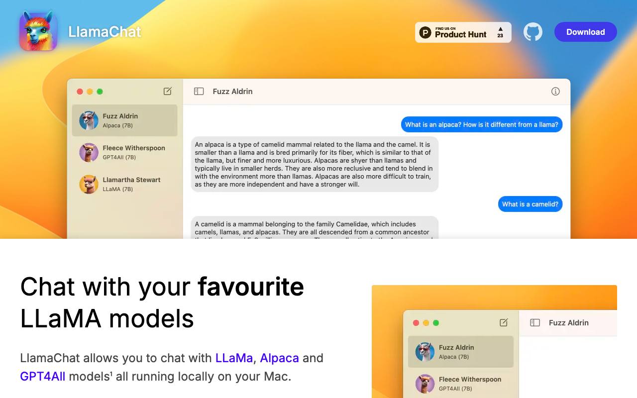 LlamaChat screenshot