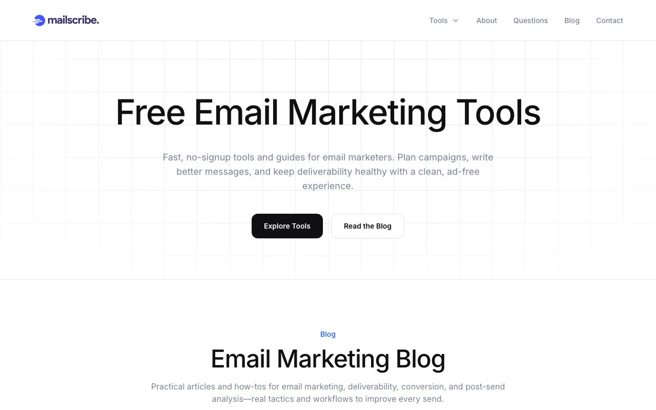 Mailscribe screenshot