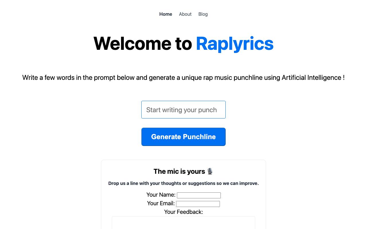 Raplyrics screenshot