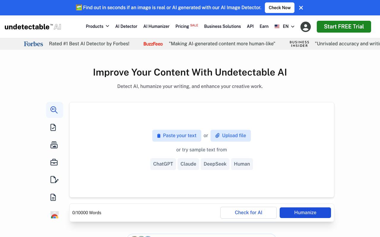 Undetectable AI screenshot