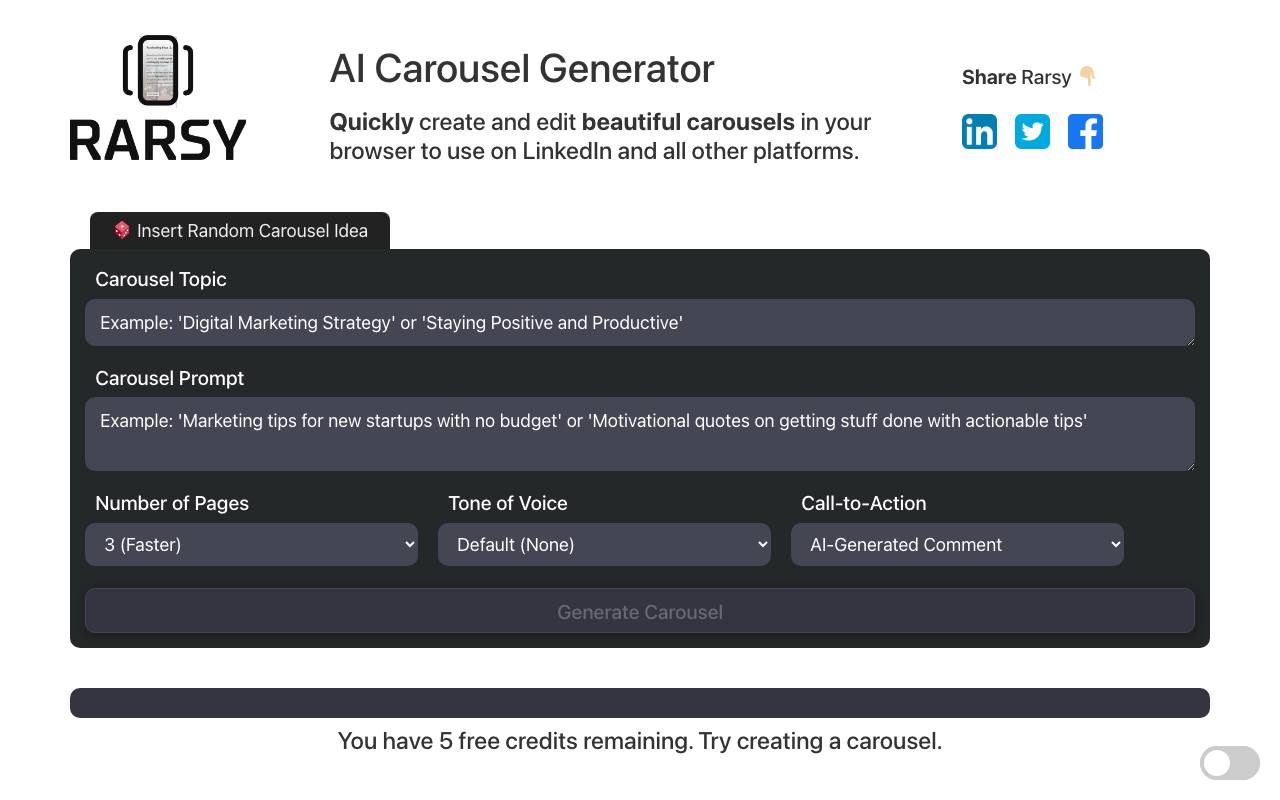 Carousel Generator screenshot