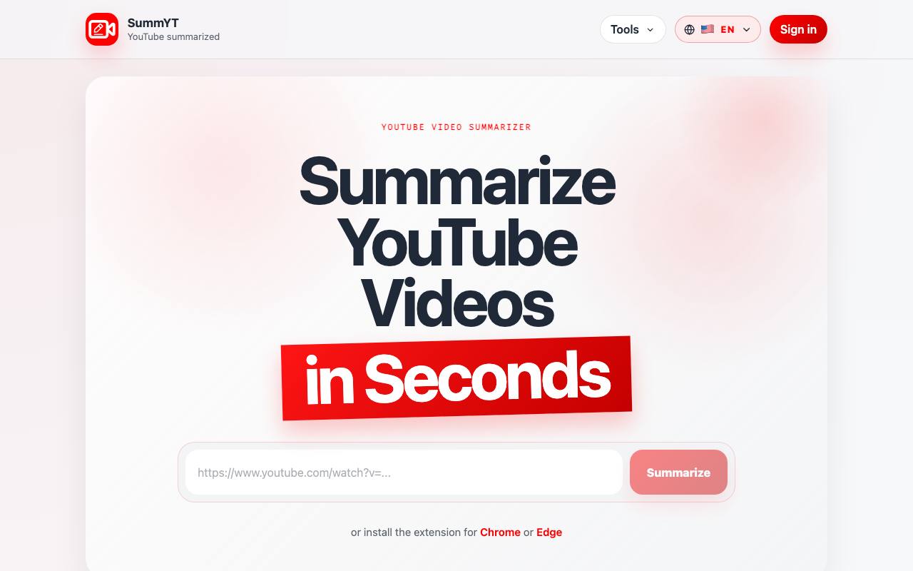 YouTube Summarized screenshot