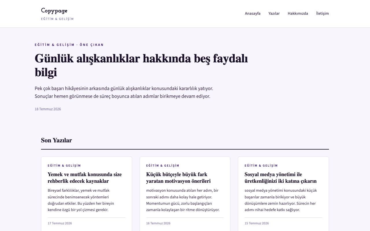 Copypage screenshot