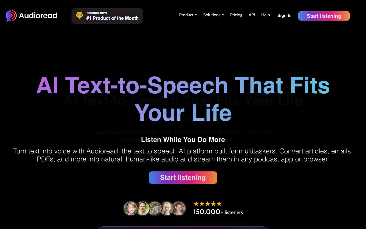 Audioread.com screenshot