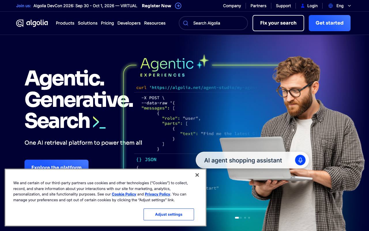 Algolia screenshot