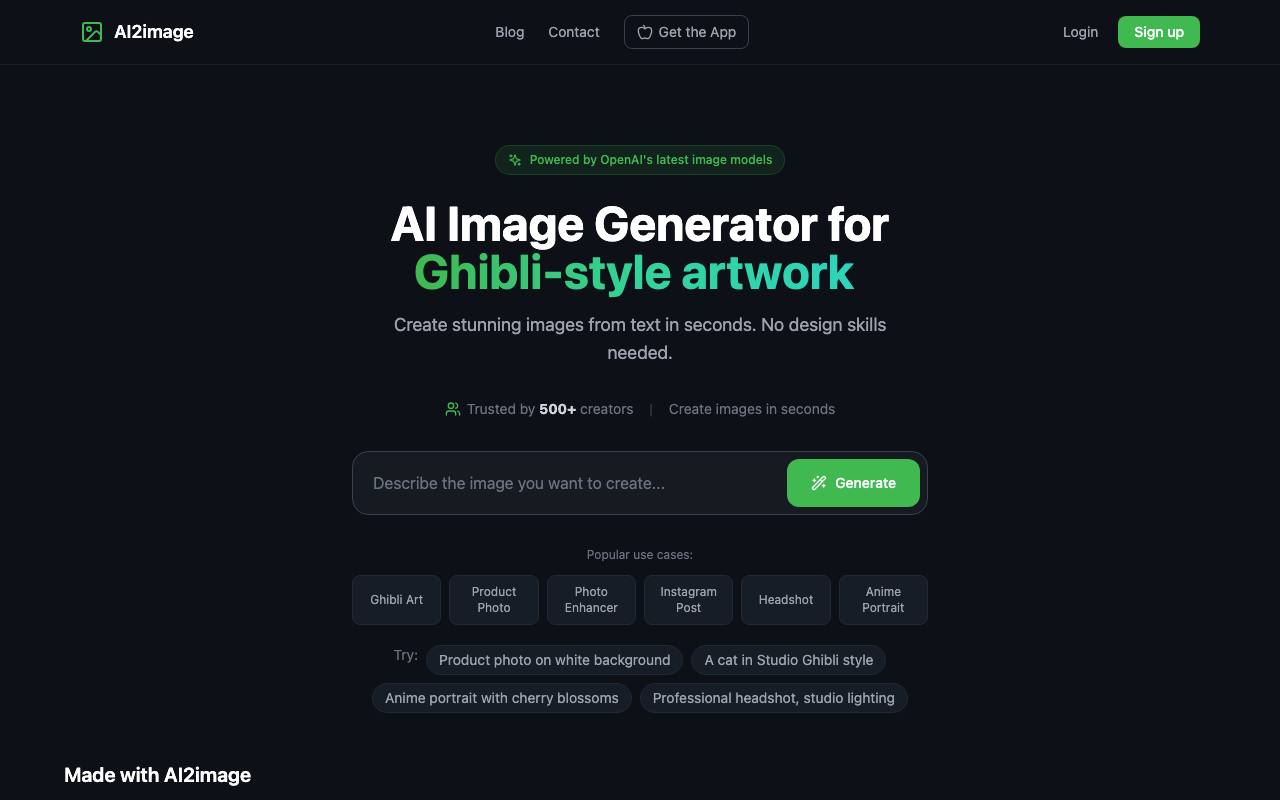 AI2image screenshot