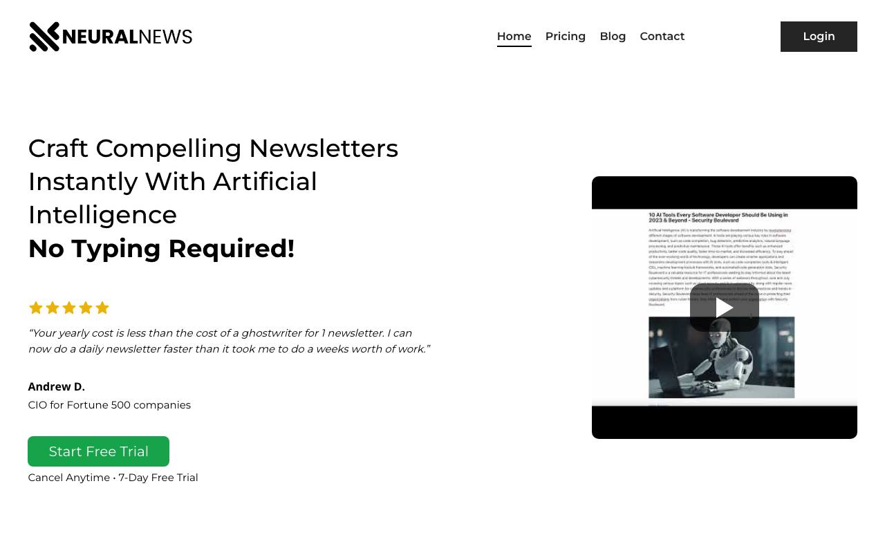 Neural Newsletters screenshot