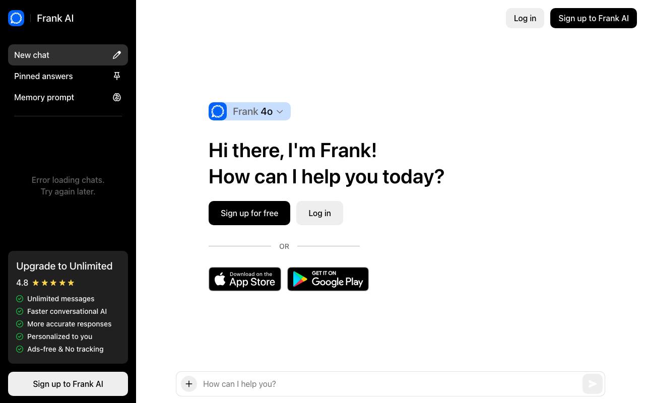 Frank AI screenshot