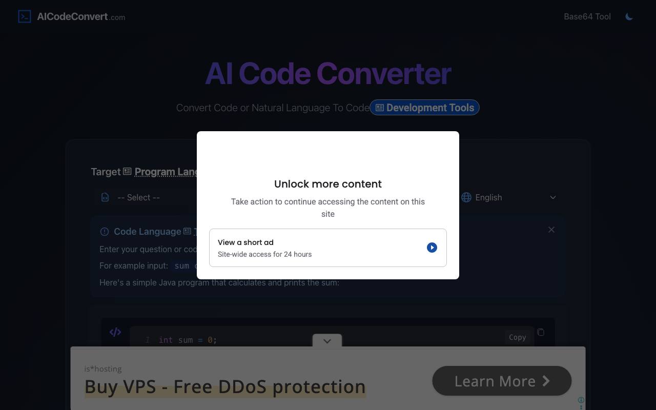 AI Code Converter screenshot
