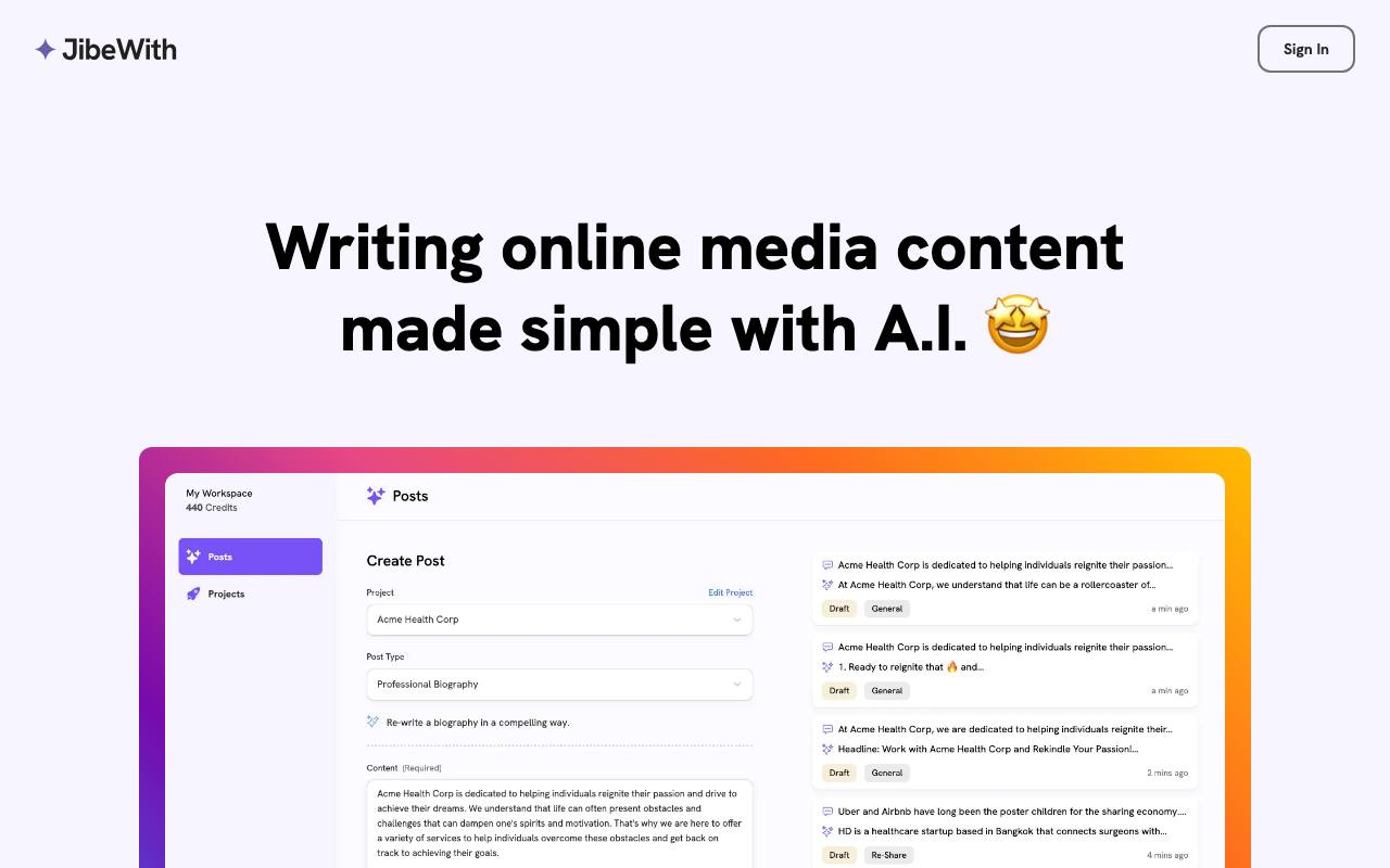 JibeWith screenshot
