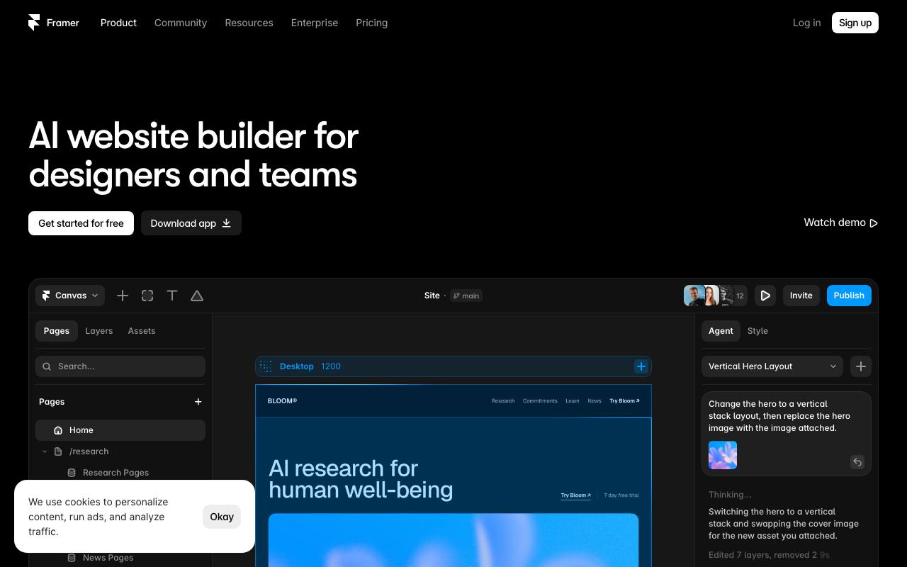 Framer AI screenshot