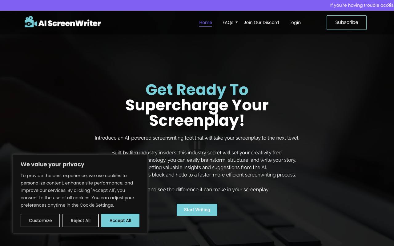 AI Screenwriter screenshot
