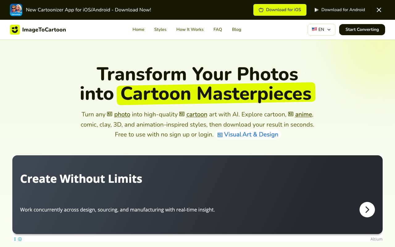 Imagetocartoon screenshot