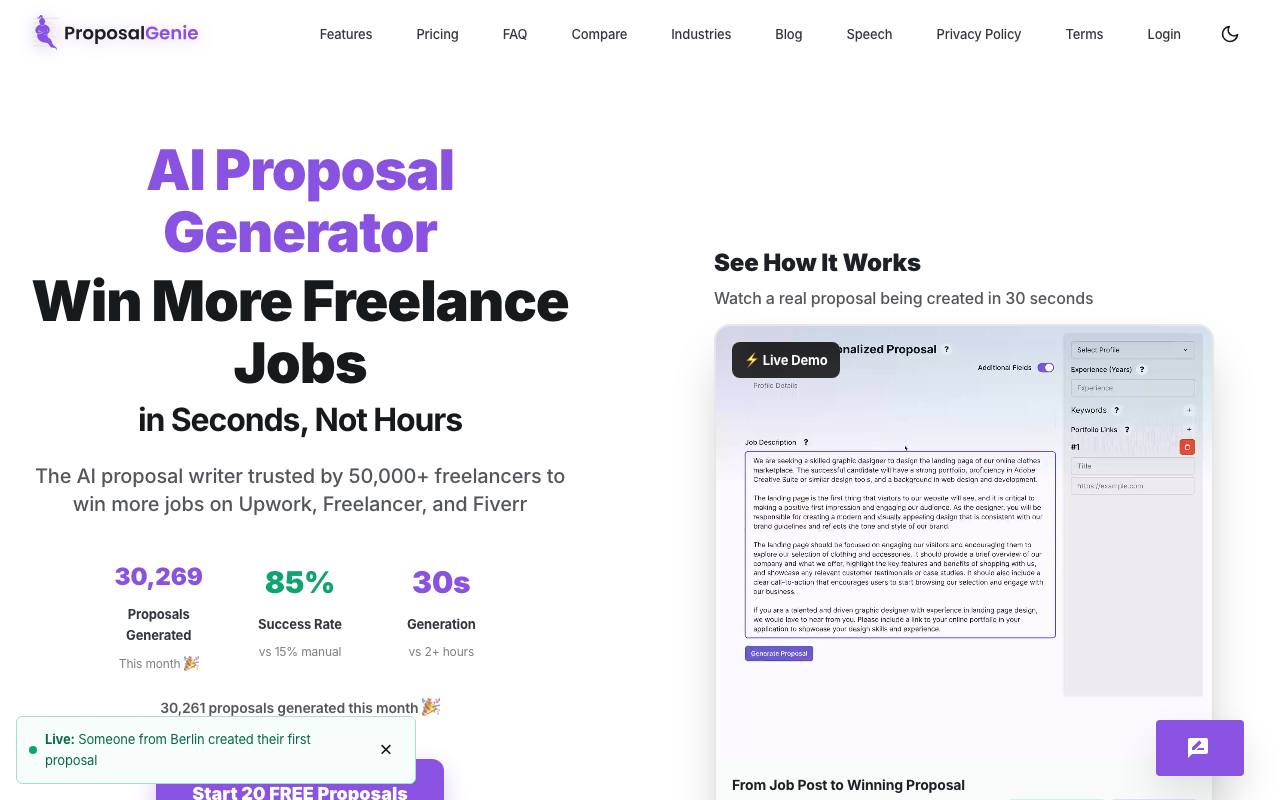 Proposal Genie screenshot