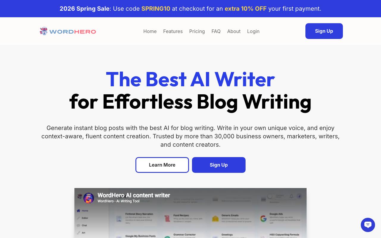 Wordhero screenshot