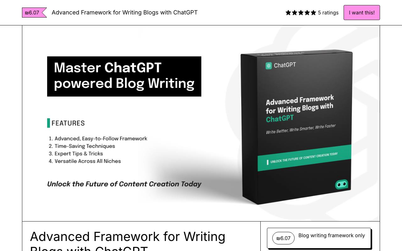 Advanced Framework for writing Blogs screenshot