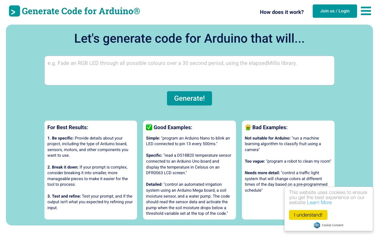 Duino Code Generator screenshot