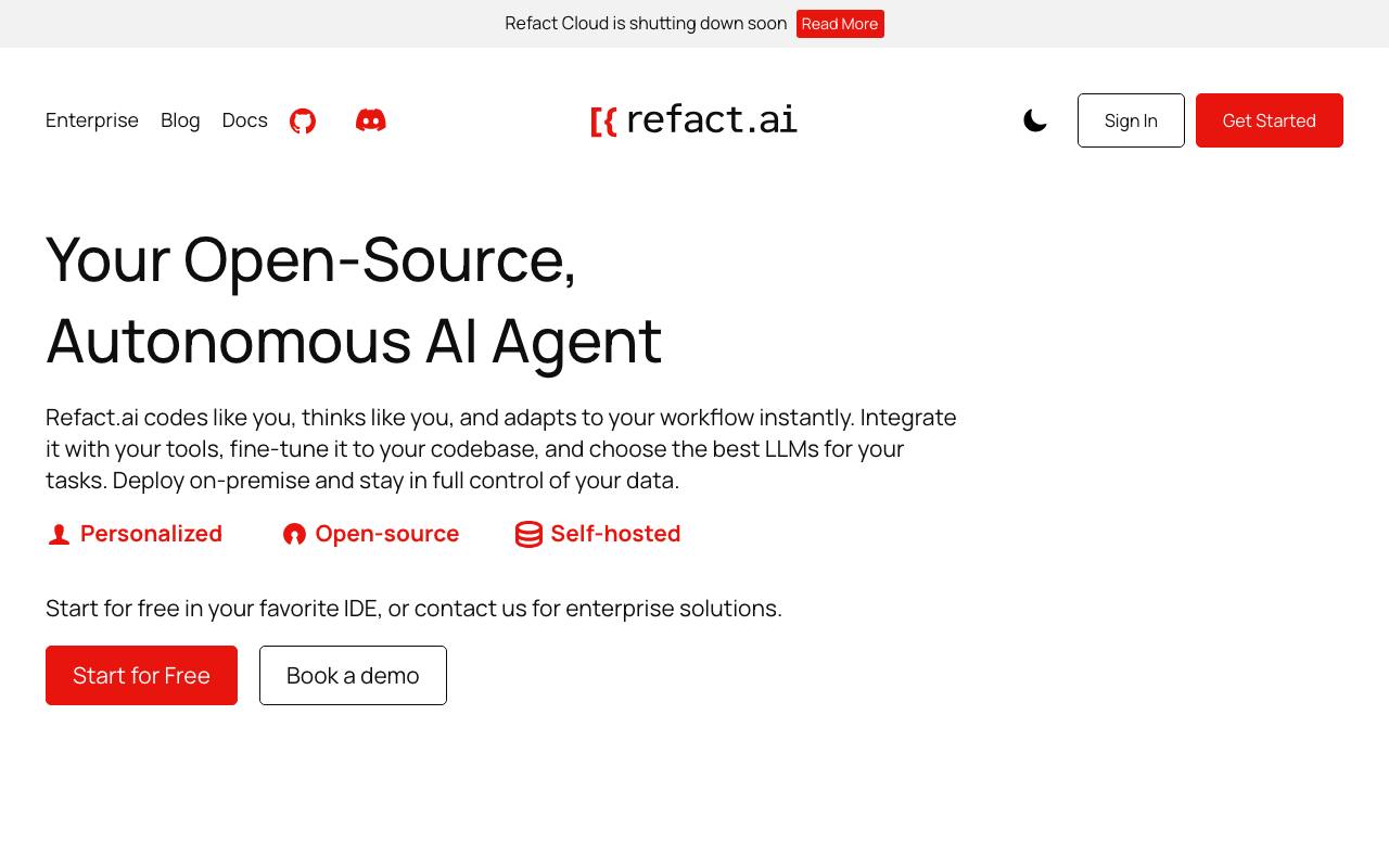 Refact AI screenshot