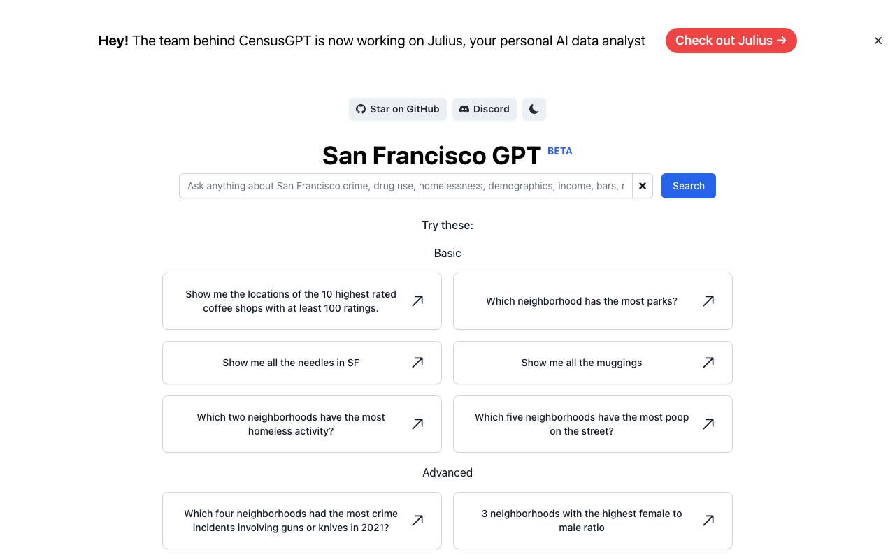 Census GPT screenshot