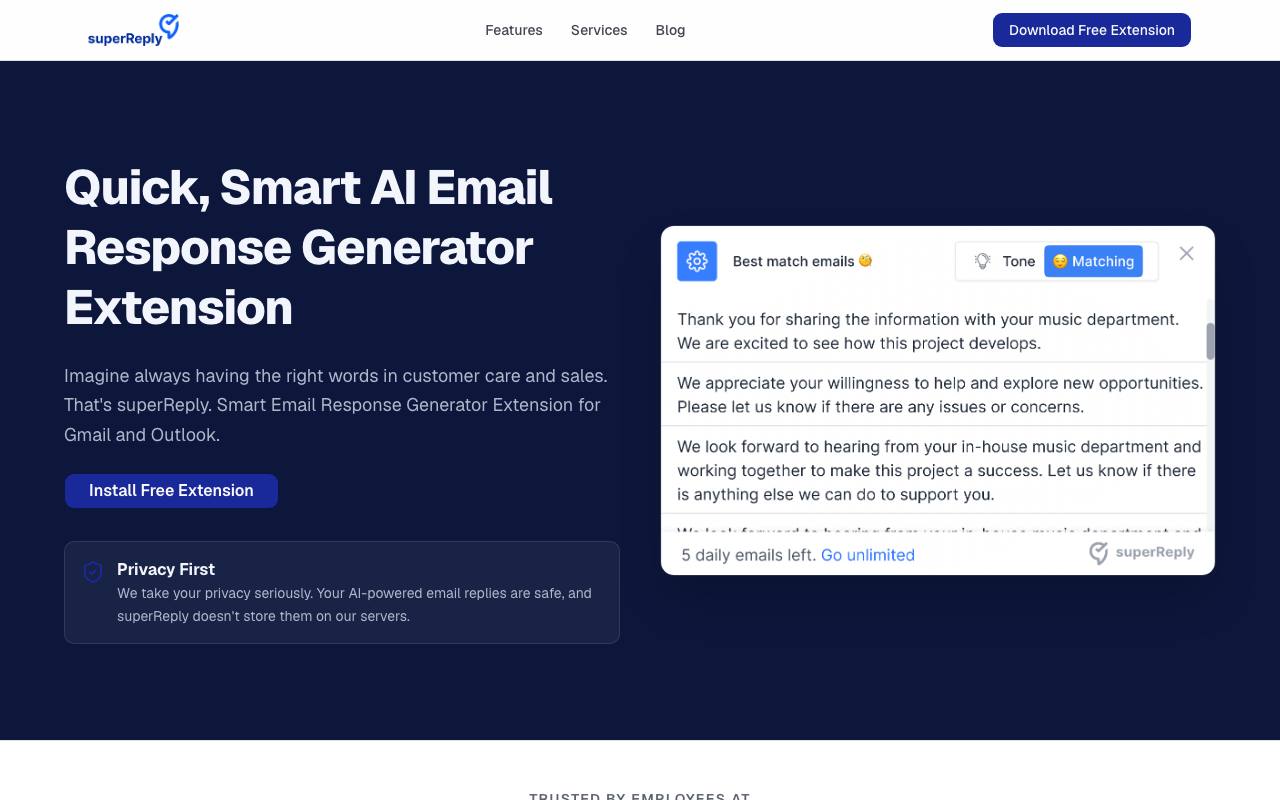 SuperReply screenshot