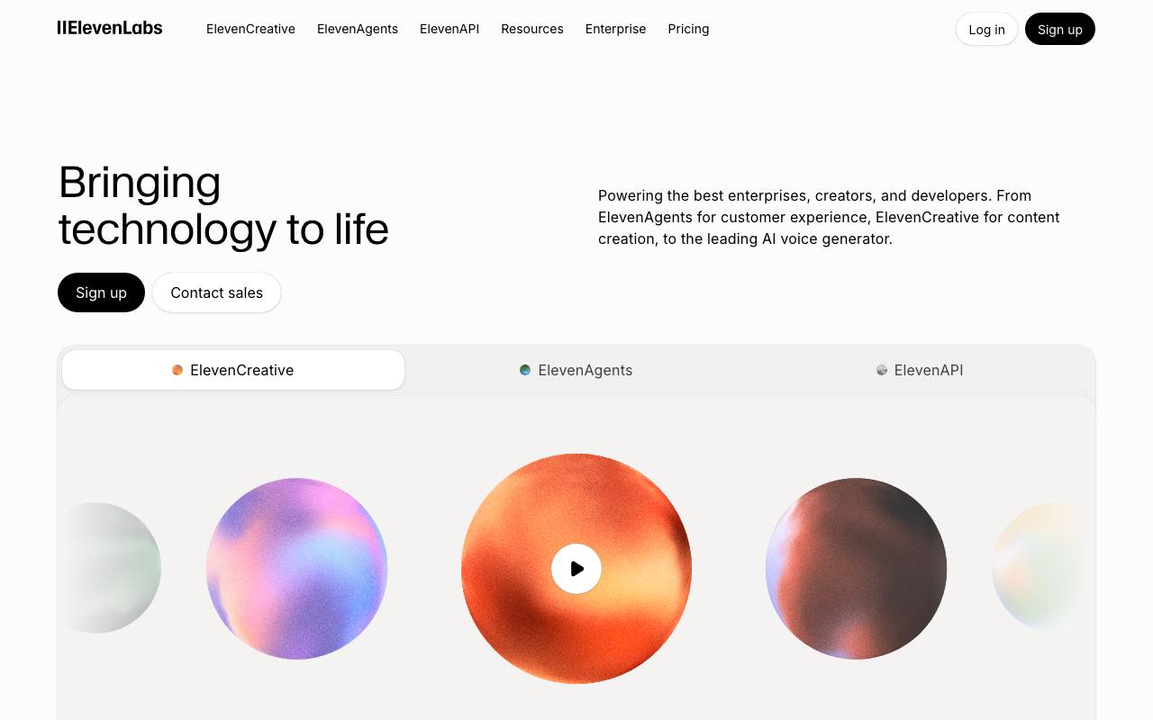 Eleven Labs screenshot