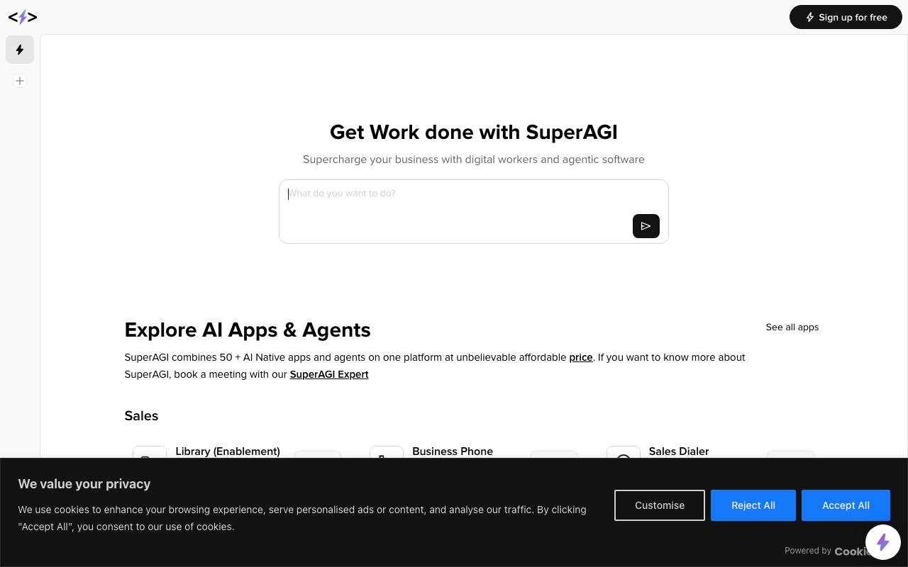SuperAGI screenshot