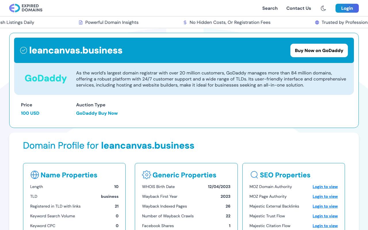 Lean Canvas screenshot