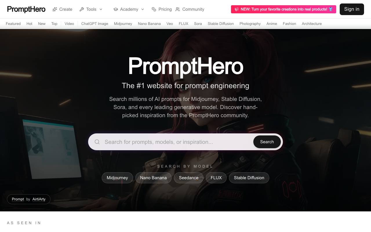 PromptHero screenshot