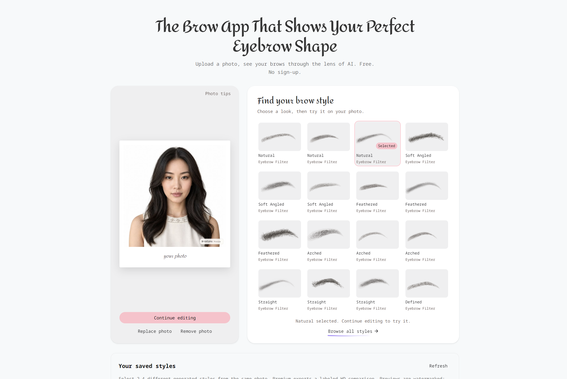 hello@browlens.com screenshot