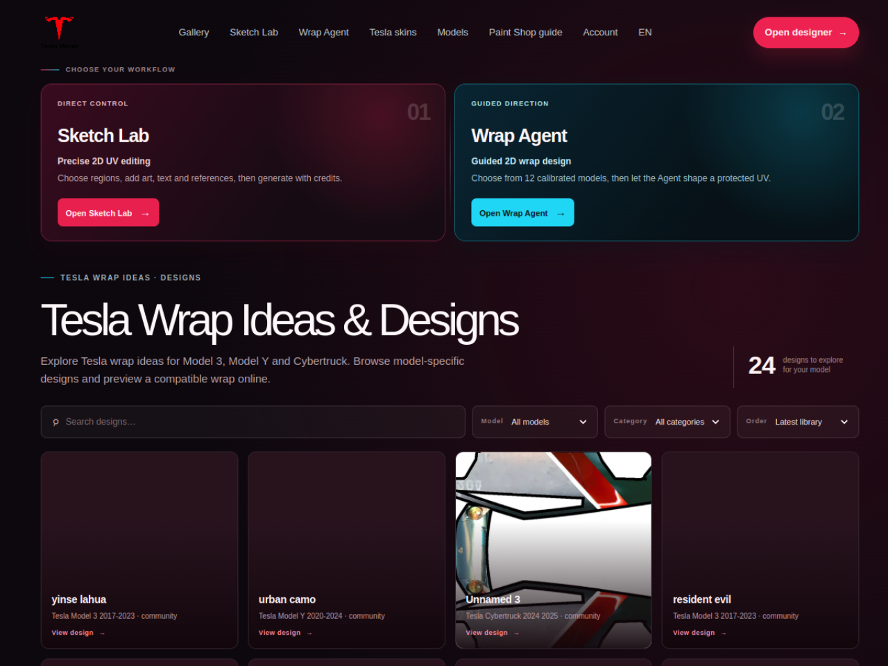 Tesla Wrap Gallery screenshot