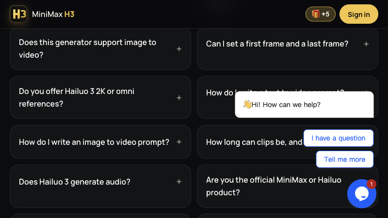 MiniMax H3 screenshot