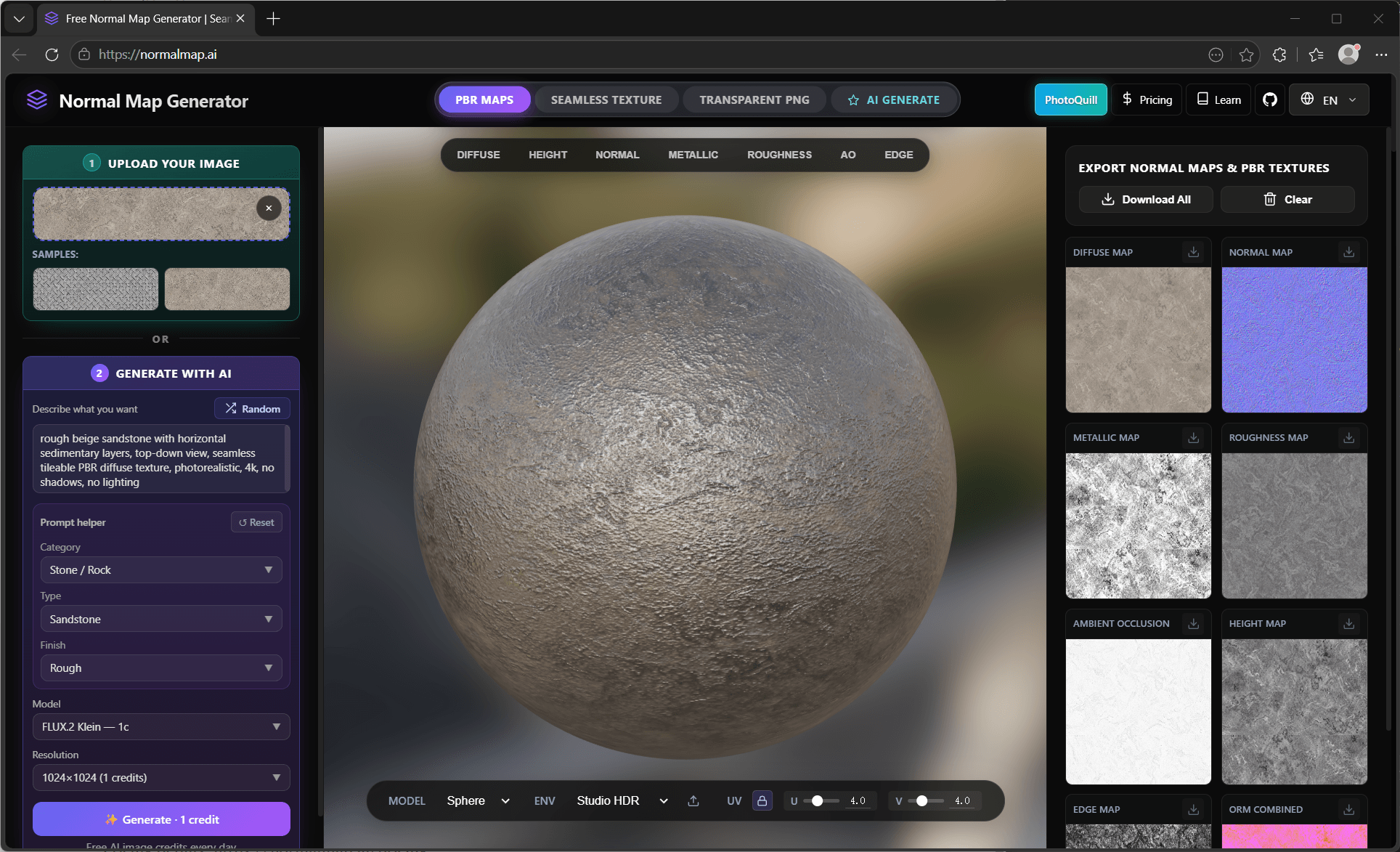 NormalMap Online Generator screenshot